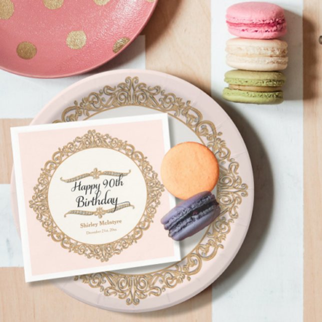 Guardanapo De Papel 90 Happy Birthday Party Celebração Decor (Criador carregado)