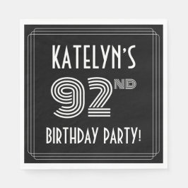 Guardanapo De Papel 92.a Festa de aniversário: Estilo de Deco da Arte 