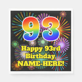 Guardanapo De Papel 93º aniversário: Padrão Divertido de Fogos de Arti