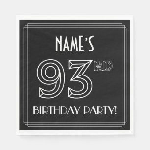 Guardanapo De Papel 93.a Festa de aniversário: Estilo de Deco da Arte 