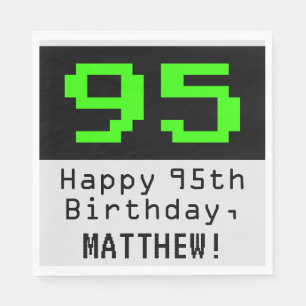 Guardanapo De Papel 95º aniversário - Estilo Nerdy / Geeky "95" & No