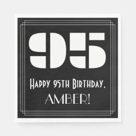 Guardanapo De Papel 95.º Aniversário: Art Deco Inspirou "95" + Nome
