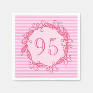 Guardanapo De Papel 95.º Aniversário Bonito Rosa Suave