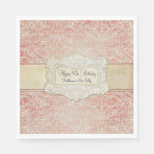 Guardanapo De Papel 95.a Festa de aniversário Vintage França Lace Rege