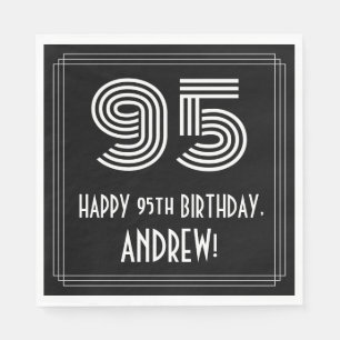 Guardanapo De Papel 95.o aniversário: Art Deco Inspirou "95" + Nome