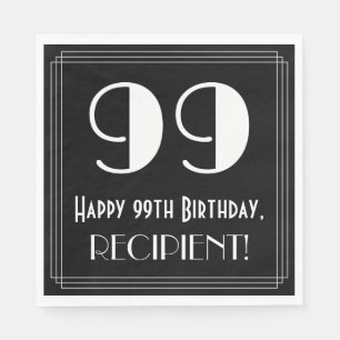 Guardanapo De Papel 99º aniversário ~ Arte Deco Inspirou "99", Nome