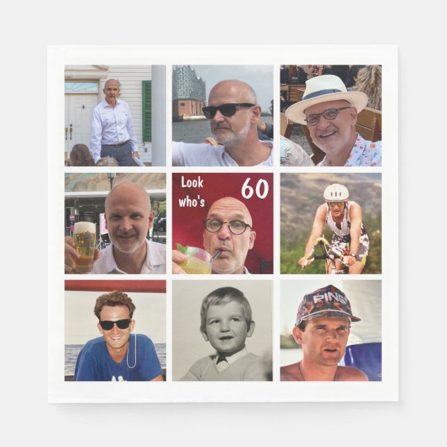 Guardanapo De Papel 9 Foto Aniversário Napkin (Frente)