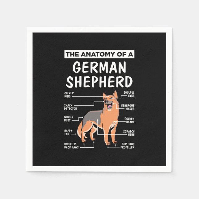 Guardanapo De Papel A Anatomia De Um German shepherd (Frente)