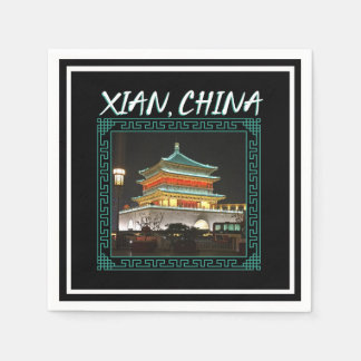 Guardanapo De Papel A antiga torre Xian Bell da China