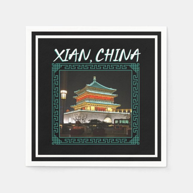 Guardanapo De Papel A antiga torre Xian Bell da China (Frente)