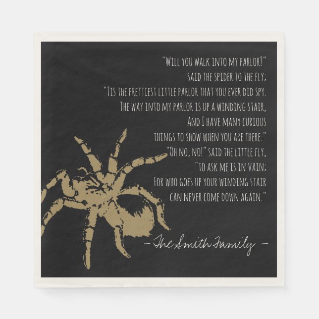 Guardanapo De Papel A aranha e o poema da mosca (Frente)