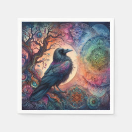 Guardanapo De Papel A Árvore Crow da Vida Mandala Pagan