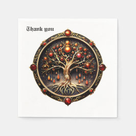 Guardanapo De Papel A árvore ouro da vida do misticismo