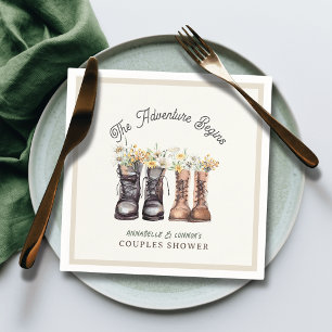 Guardanapo De Papel A Aventura Começa A Ir Para O Chá Casais Boots