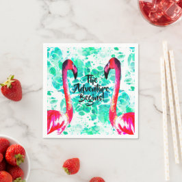 Guardanapo De Papel A Aventura Começa, Flamingos Rosa