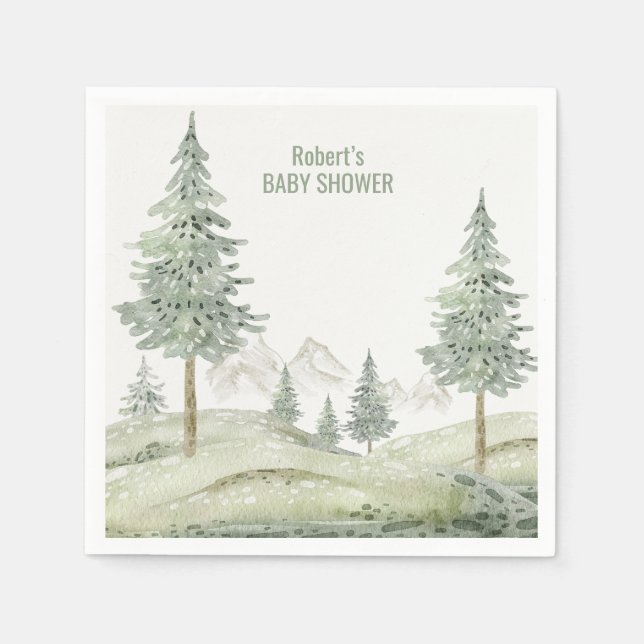 Guardanapo De Papel A aventura da floresta inicia o chá de fraldas (Frente)