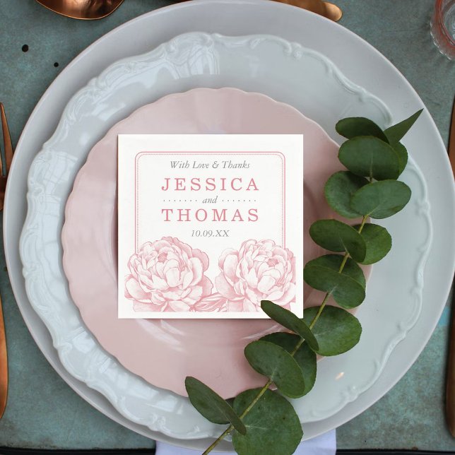 Guardanapo De Papel A Bonito Coleção de Casamentos Florais Peony (Criador carregado)