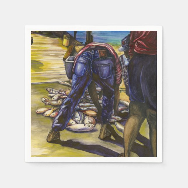 Guardanapo De Papel A Captura da Manhã, Ilha Harbor (Frente)