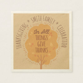 Guardanapo De Papel A Celebração De Ação De Graças Em Todas As Coisas 