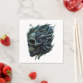 Guardanapo De Papel A Chama da Vida: Um Design de Caveira.