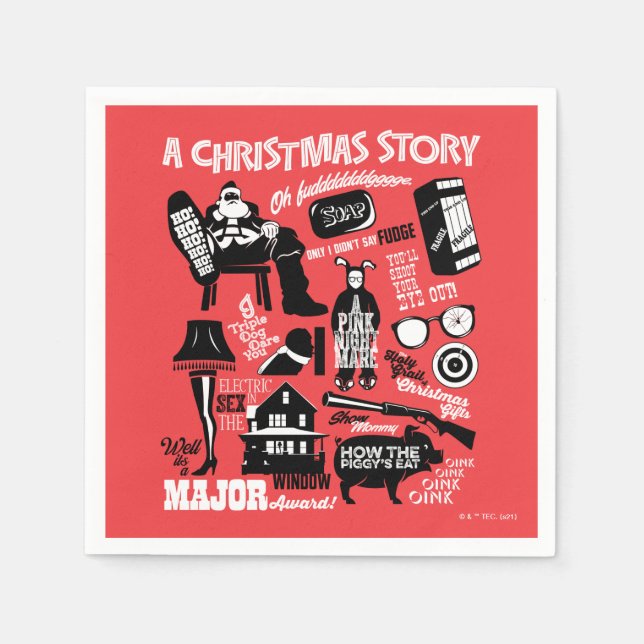 Guardanapo De Papel A Christmas Story Icons Graphic (Frente)