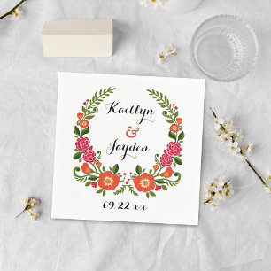Guardanapo De Papel A coleção boémia do casamento do verão