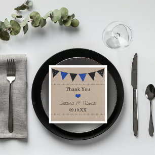 Guardanapo De Papel A Coleção de Casamentos de Bunting Azul Moderno