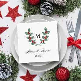 Guardanapo De Papel A Coleção de Casamentos do Monograma Berry Bush