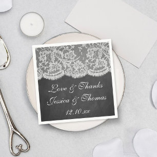 Guardanapo De Papel A coleção do quadro & do casamento do laço