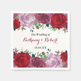 Guardanapo De Papel A Coleção Romântica De Casamentos Florais