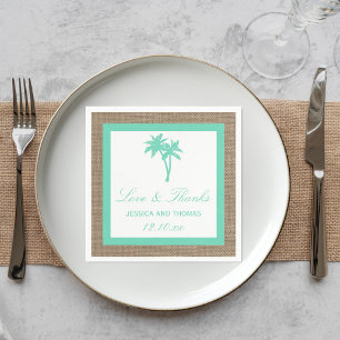 Guardanapo De Papel A coleção tropical do casamento de praia da