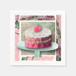 Guardanapo De Papel A Confeitaria Rosa Morango