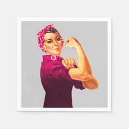 Guardanapo De Papel A Consciência Do cancer Rosie The Riveter