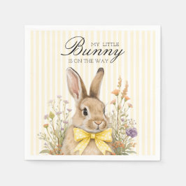Guardanapo De Papel A cute little Floral Bunny Yellow Bow Baby Shower 