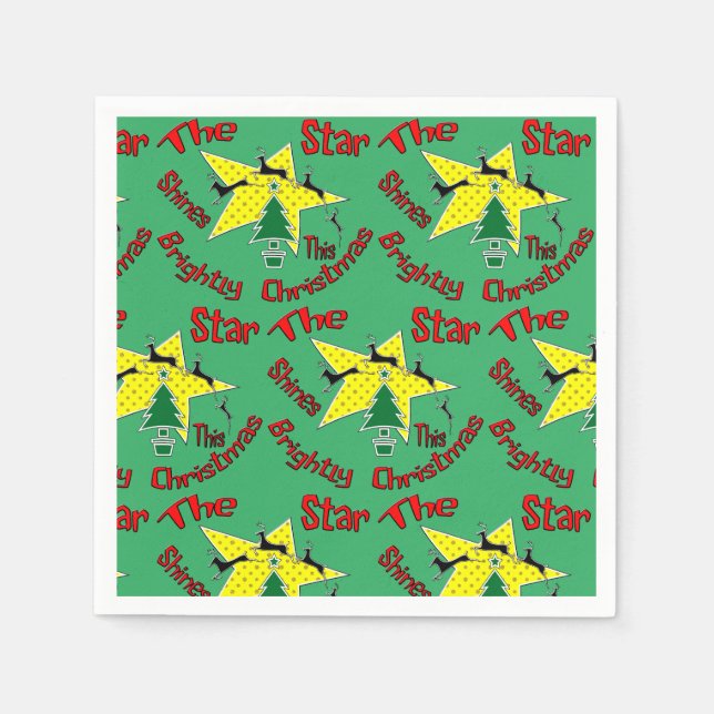 Guardanapo De Papel A estrela brilha intensamente neste Natal (Frente)