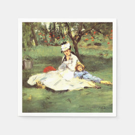 Guardanapo De Papel A família Monet em seu jardim Edouard Manet