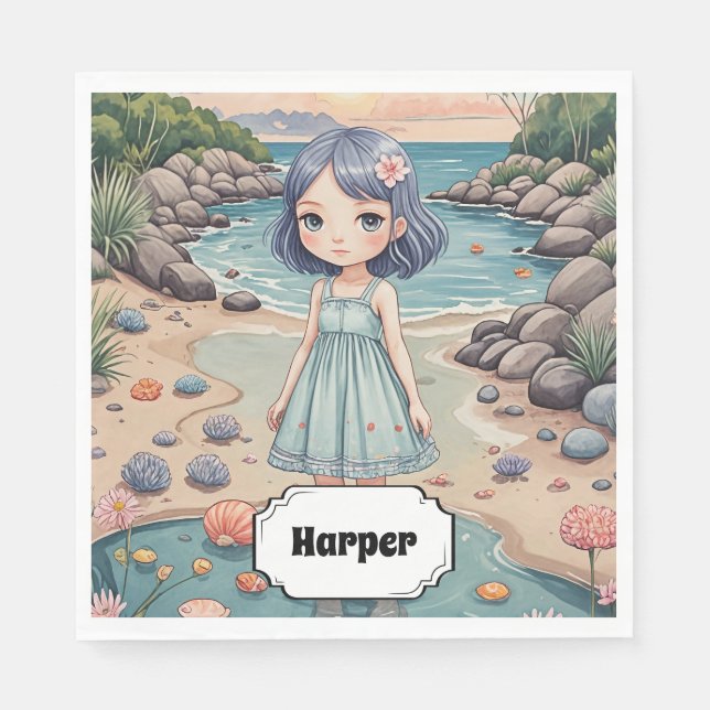Guardanapo De Papel A felicidade de Beachcomber é personalizada (Frente)
