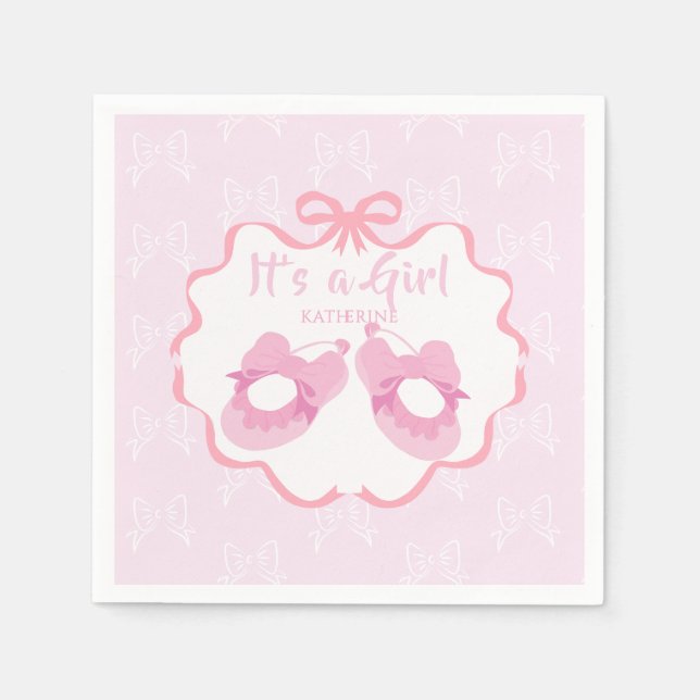 Guardanapo De Papel A fita arco é uma garota (Frente)