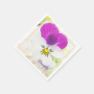 Guardanapo De Papel A flor de Cutiest - monograma da viola