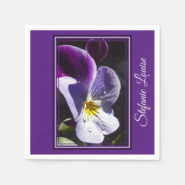 Guardanapo De Papel A Flor Viola Perfeita (Frente)