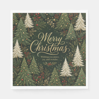 Guardanapo De Papel A Floresta Dourada do Natal