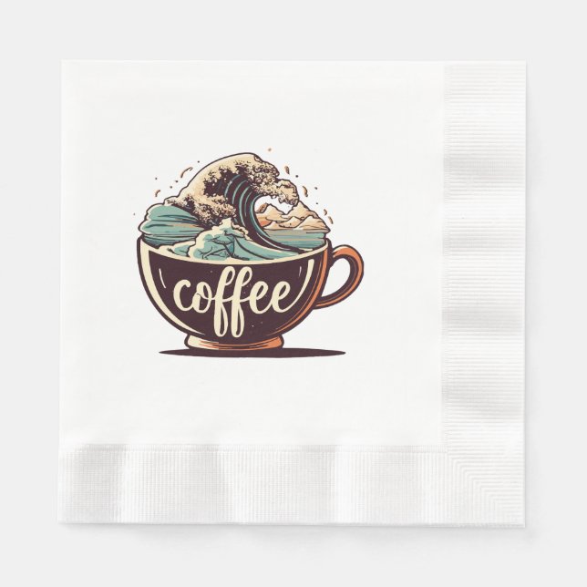Guardanapo De Papel A Grande Onda De Café (Frente)