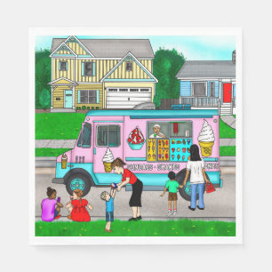 Guardanapo De Papel A Hot Summer Day A Whimsical Illustration