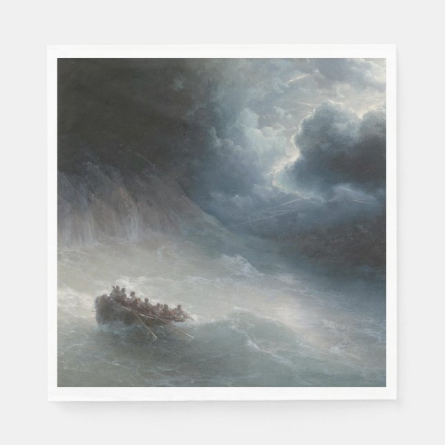 Guardanapo De Papel A ira dos mares (por Ivan Aivazovsky) (Frente)