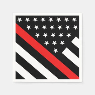 Guardanapo De Papel A linha vermelha fina bandeira