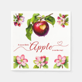 Guardanapo De Papel A Little Apple Is On The Way | Fall Baby Shower 