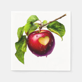 Guardanapo De Papel A Little Apple Is On The Way | Fall Baby Shower 