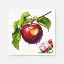 Guardanapo De Papel A Little Apple Is On The Way | Fall Baby Shower 