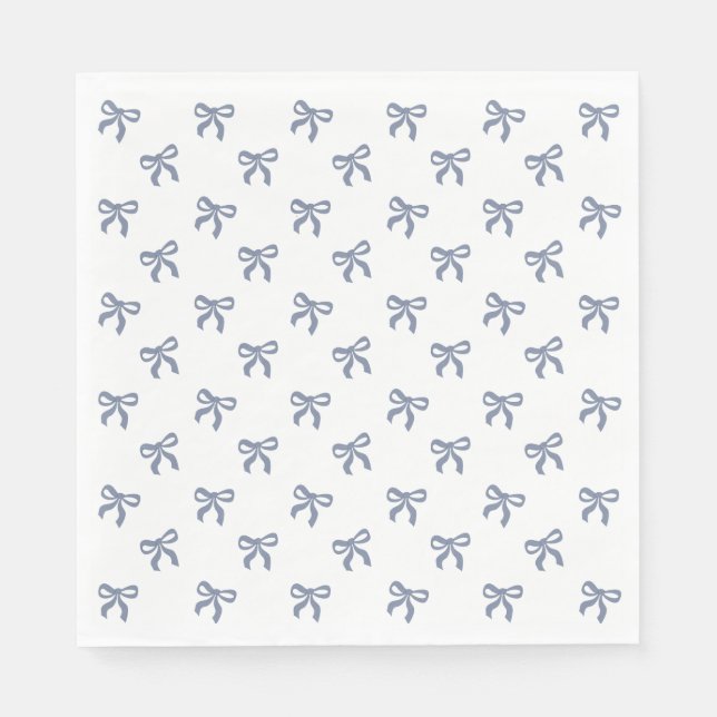 Guardanapo De Papel A Little Blue Jean Baby Blue Coquette Bow (Frente)