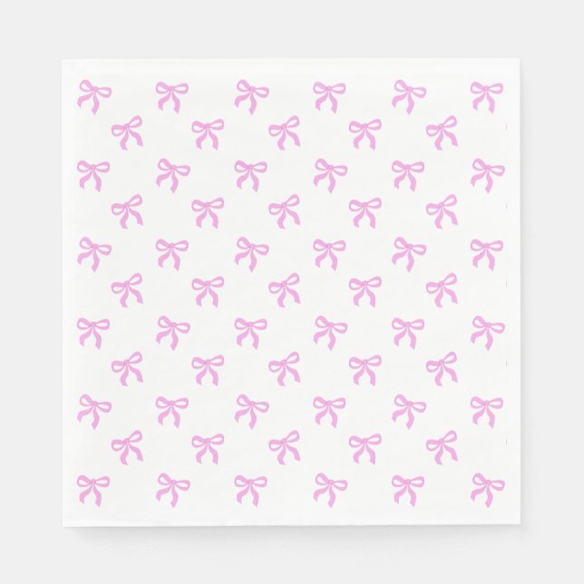 Guardanapo De Papel A Little Blue Jean Baby Pink Coquette Bow (Frente)